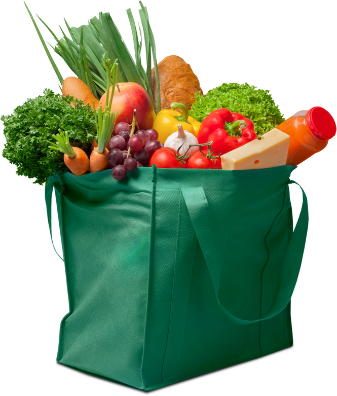 Bag full of groceries